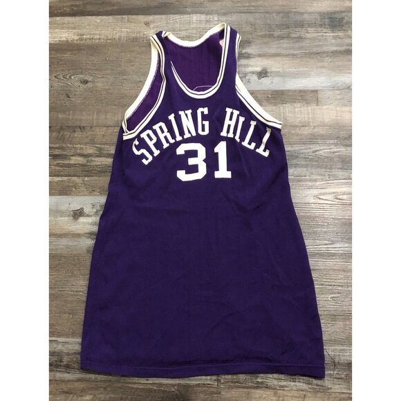 Vtg Vintage Spring Hill #31 Basketball Jersey Mens Medium Purple - Picture 1 of 4